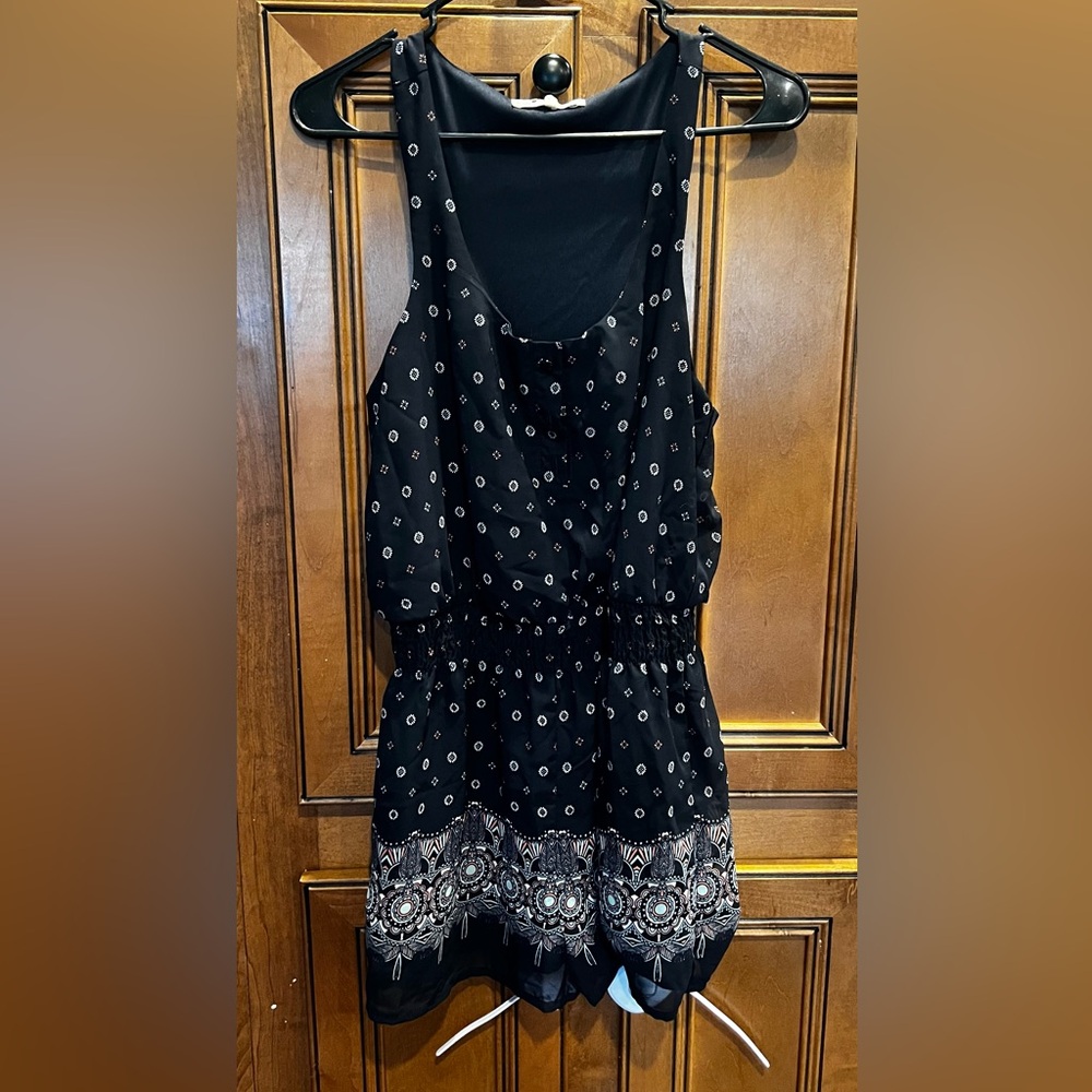 Jolt Black and White Patterned Romper